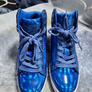 Blue High-Top Women's Sneakers